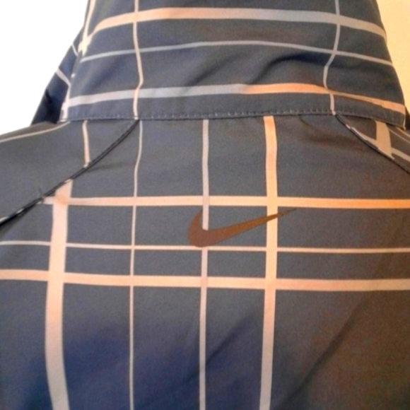 Nike Golf 1/2 Zip Wind/Water Resistant Pullover Plaid Steel Blue Grey sz M - Picture 4 of 5